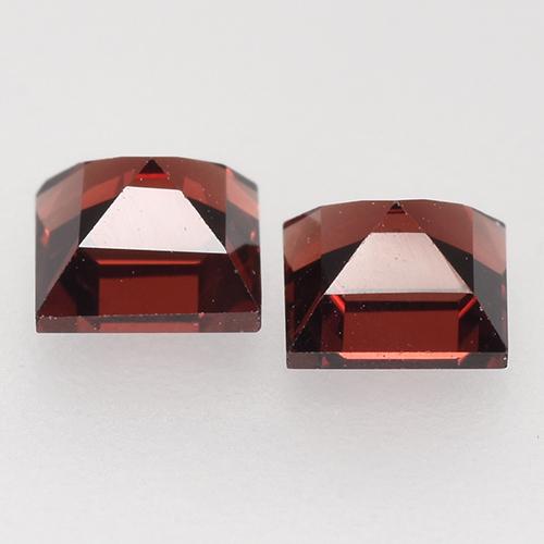 Pedras preciosas de granada piropo vermelho natural de 1,10 ct, quadrado, VVS-VS