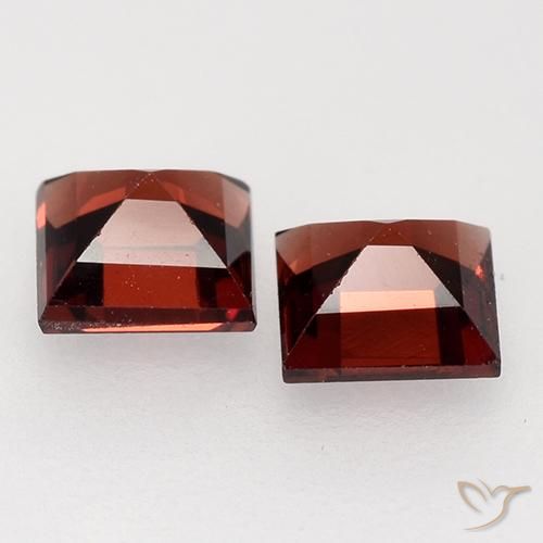 Pedras preciosas de Granada Piropo Vermelho Sangue Profundo natural de 0.89 ct, Quadrado, VVS-VS