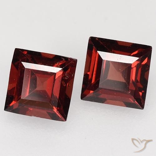 Pedras preciosas de Granada Piropo Vermelho escuro natural de 0.89 ct, Quadrado, VVS-VS