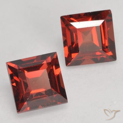 Pedras preciosas de Granada Piropo vermelho médio natural de 1.00 ct, Quadrado, VVS-VS