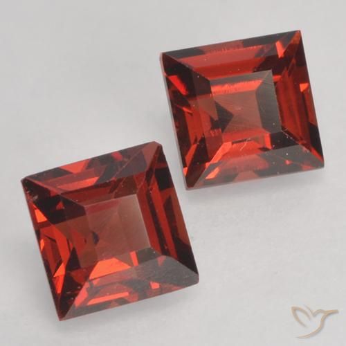 Pedras preciosas de Granada Piropo Sangria Tinto natural de 1.03 ct, Quadrado, VVS-VS