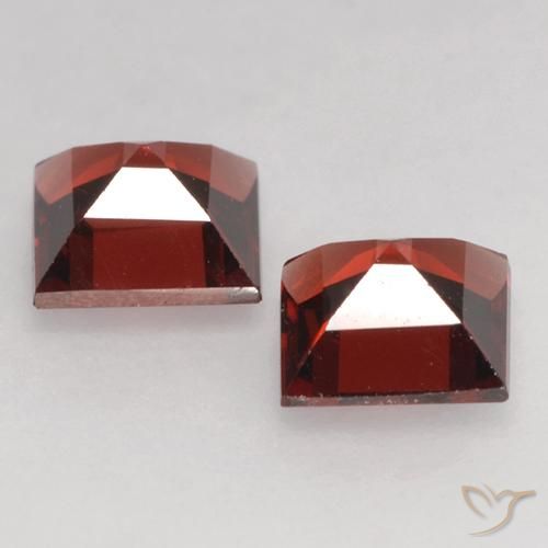 Pedras preciosas de Granada Piropo Vermelho Escarlate Profundo natural de 0.87 ct, Quadrado, VVS-VS