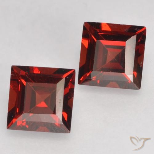 Pedras preciosas de Granada Piropo Vermelho escuro natural de 0.96 ct, Quadrado, VVS-VS