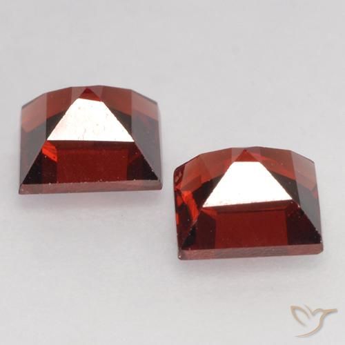 Pedras preciosas de Granada Piropo Vermelho escuro natural de 0.96 ct, Quadrado, VVS-VS