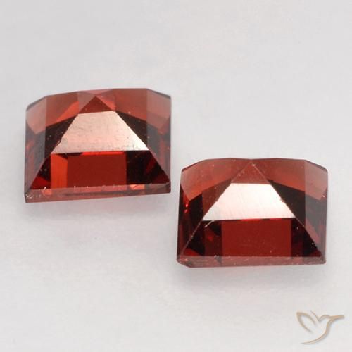 Pedras preciosas de Granada Piropo Vermelho escarlate natural de 0.98 ct, Quadrado, VVS-VS