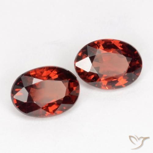 Pedras preciosas de Granada Piropo groselha vermelha natural de 1.96 ct, oval, VVS-VS