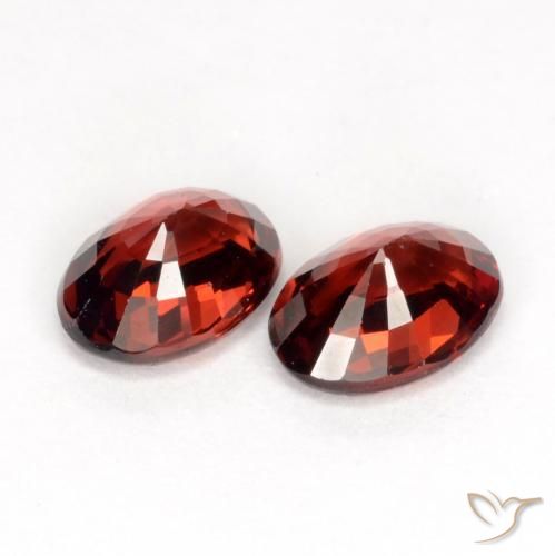 Pedras preciosas de Granada Piropo Vermelho escuro natural de 2.08 ct, oval, VVS-VS