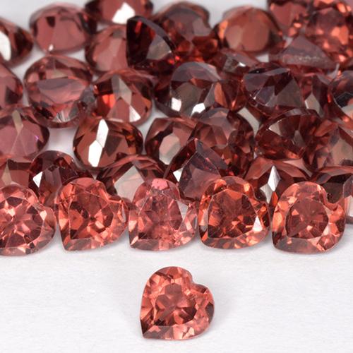 Pedras preciosas de Granada Piropo Vermelho escuro natural de 1.25 ct, Formato de coração, VVS-VS