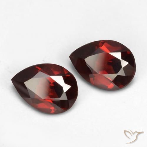 Pedras preciosas de Granada Piropo Vermelho escuro natural de 1.62 ct, Formato de pêra, VVS-VS