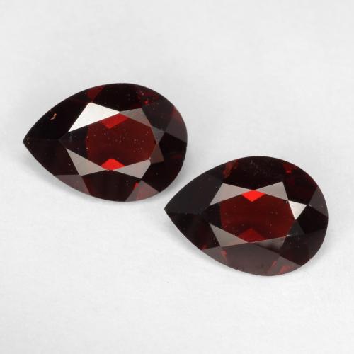 Pedras preciosas de granada piropo vermelho natural de 1,51 ct, formato de pêra, VVS-VS