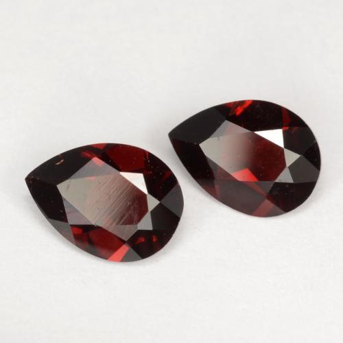 Pedras preciosas de granada piropo vermelho natural de 1,51 ct, formato de pêra, VVS-VS