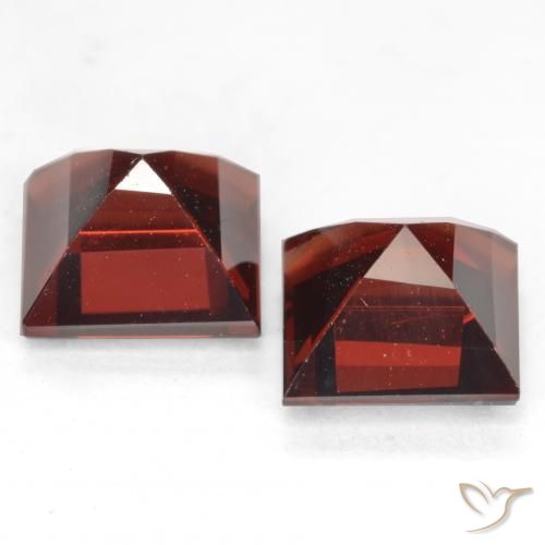 Pedras preciosas de Granada Piropo Vermelho escuro natural de 4.46 ct, Quadrado, VVS-VS