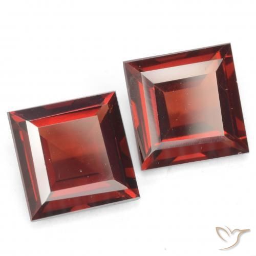 Pedras preciosas de Granada Piropo vermelho médio natural de 4.13 ct, Quadrado, VVS-VS