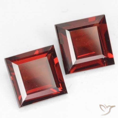 Pedras preciosas de Granada Piropo groselha vermelha natural de 4.04 ct, Quadrado, VVS-VS