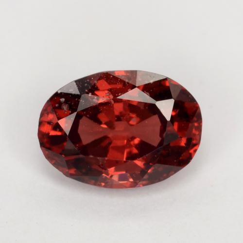 Granada piropo vermelho natural 0,87ct, corte oval, VS-SI