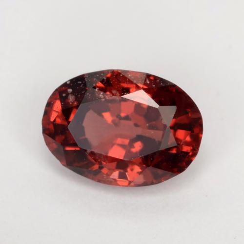 Granada piropo vermelho natural 0,87ct, corte oval, VS-SI