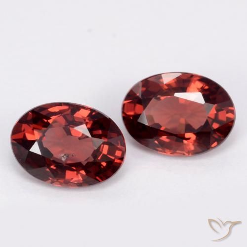 Pedras preciosas de granada piropo vermelho natural de 2,11 ct, corte oval, VS