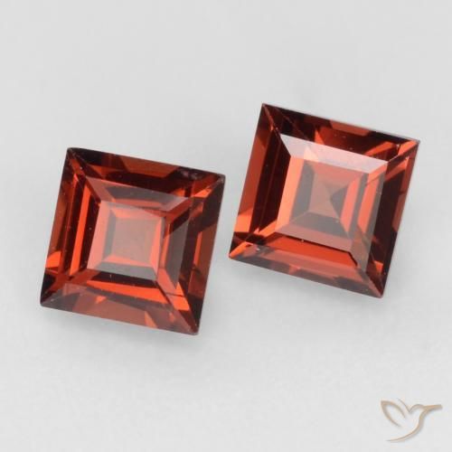 Pedras preciosas de Granada Piropo Vermelho escuro natural de 0.94 ct, Quadrado, VVS-VS