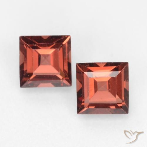 0.89ctw Natural Vermelho Tijolo Profundo Granada Piropo, Quadrado, VVS-VS