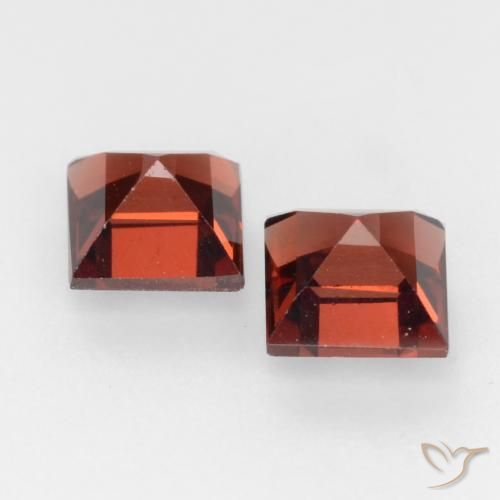 Pedras preciosas de Granada Piropo Vermelho escuro natural de 1.02 ct, Quadrado, VVS-VS
