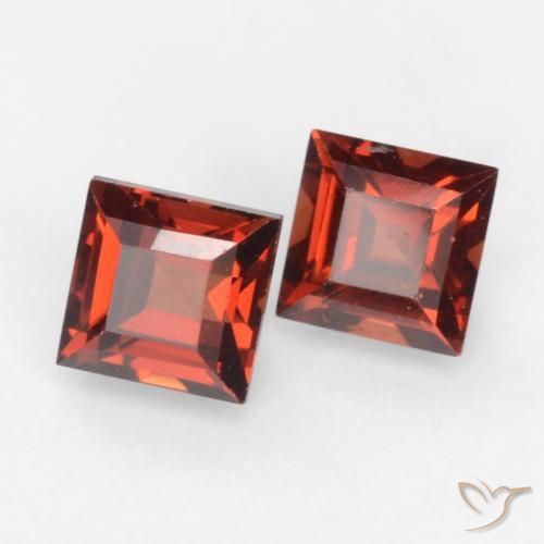 Pedras preciosas de Granada Piropo vermelho médio natural de 1.04 ct, Quadrado, VVS-VS
