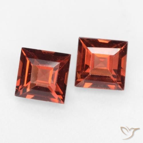 Pedras preciosas de Granada Piropo Vermelho escuro natural de 0.88 ct, Quadrado, VVS-VS
