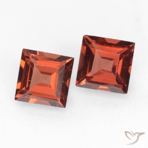 Pedras preciosas de Granada Piropo Vermelho escuro natural de 0.87 ct, Quadrado, VVS-VS