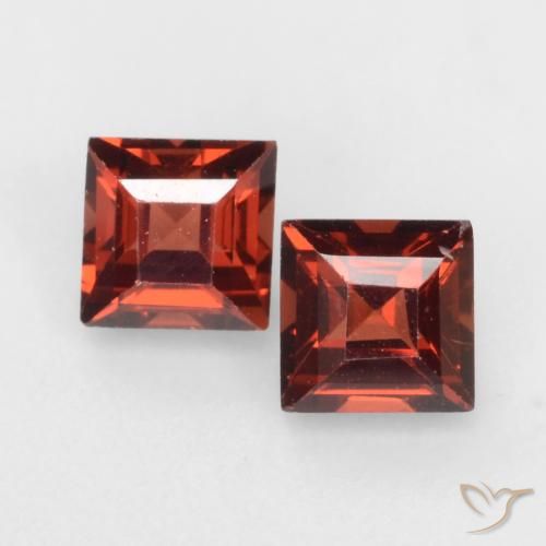 0.98ctw Natural vermelho médio Granada Piropo, Quadrado, VVS-VS