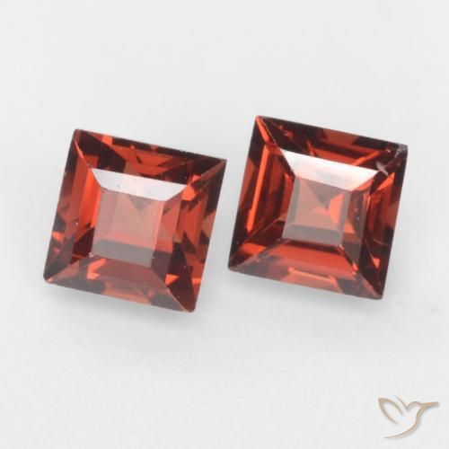 Pedras preciosas de Granada Piropo vermelho médio natural de 0.98 ct, Quadrado, VVS-VS