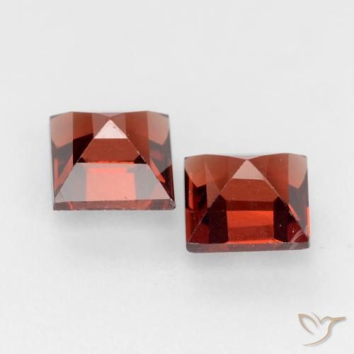 Pedras preciosas de Granada Piropo vermelho médio natural de 0.98 ct, Quadrado, VVS-VS