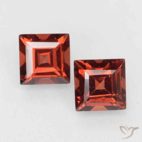 0.94ctw Natural vermelho médio Granada Piropo, Quadrado, VVS-VS