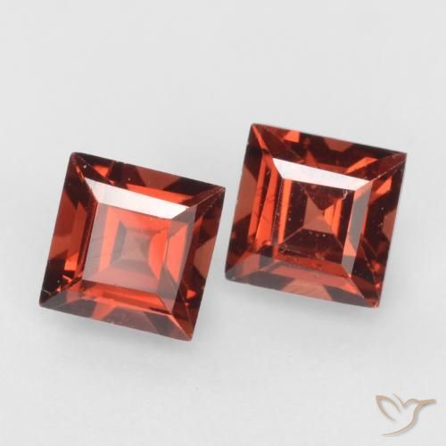 Pedras preciosas de Granada Piropo vermelho médio natural de 0.94 ct, Quadrado, VVS-VS