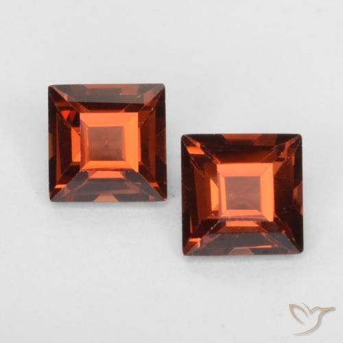 0.88ctw Natural vermelho médio Granada Piropo, Quadrado, VVS-VS