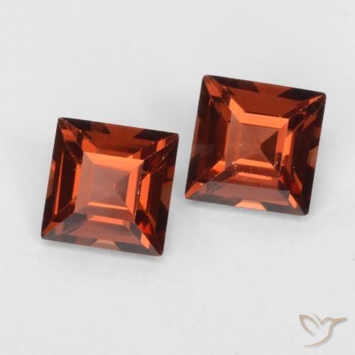Pedras preciosas de Granada Piropo vermelho médio natural de 0.88 ct, Quadrado, VVS-VS