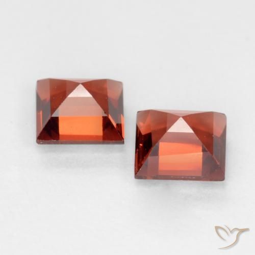 Pedras preciosas de Granada Piropo vermelho médio natural de 0.88 ct, Quadrado, VVS-VS