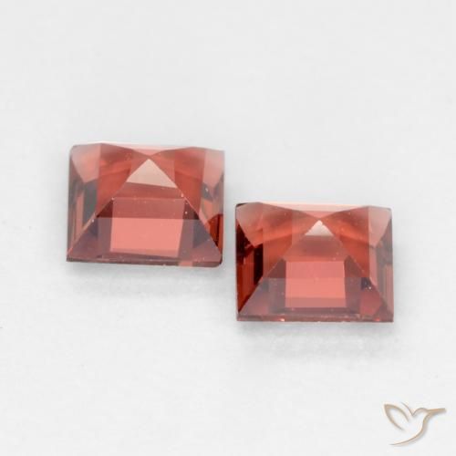 Pedras preciosas de Granada Piropo Vermelho Tijolo Profundo natural de 0.81 ct, Quadrado, VVS-VS