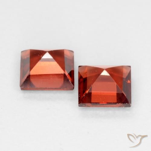 Pedras preciosas de Granada Piropo Vermelho escarlate natural de 0.92 ct, Quadrado, VVS-VS