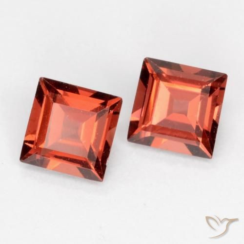 Pedras preciosas de Granada Piropo Vermelho escarlate natural de 0.88 ct, Quadrado, VVS-VS