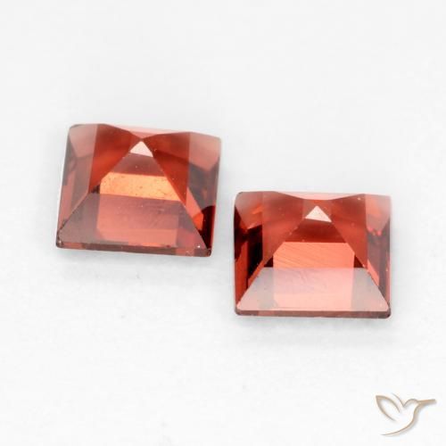 Pedras preciosas de Granada Piropo Vermelho escarlate natural de 0.88 ct, Quadrado, VVS-VS