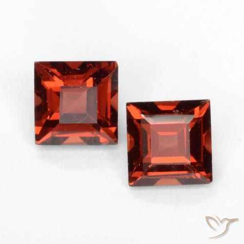 0.91ctw Natural Vermelho escuro Granada Piropo, Quadrado, VVS-VS