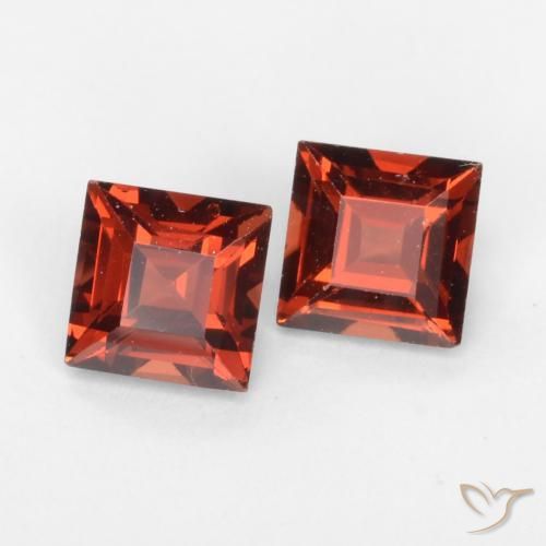 Pedras preciosas de Granada Piropo Vermelho escuro natural de 0.91 ct, Quadrado, VVS-VS