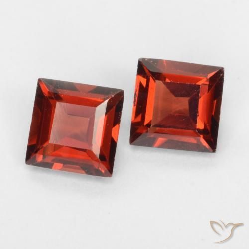 Pedras preciosas de Granada Piropo groselha vermelha natural de 0.94 ct, Quadrado, VVS-VS
