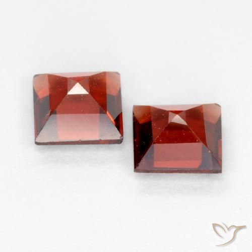 Pedras preciosas de Granada Piropo groselha vermelha natural de 0.94 ct, Quadrado, VVS-VS