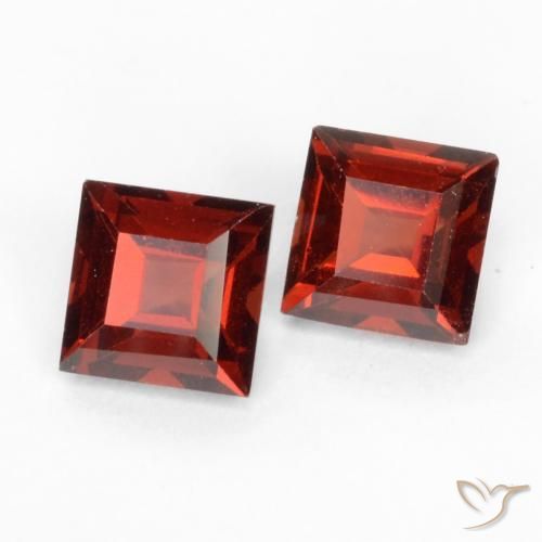 Pedras preciosas de Granada Piropo groselha vermelha natural de 1.00 ct, Quadrado, VVS-VS