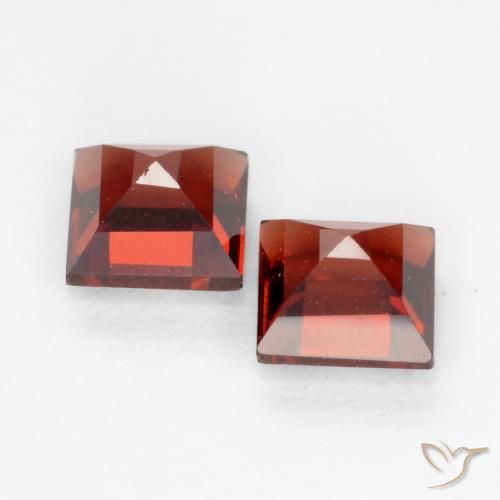 Pedras preciosas de Granada Piropo groselha vermelha natural de 1.00 ct, Quadrado, VVS-VS
