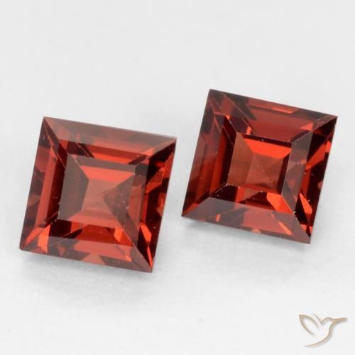 Pedras preciosas de Granada Piropo Vermelho Escarlate Profundo natural de 1.04 ct, Quadrado, VVS-VS