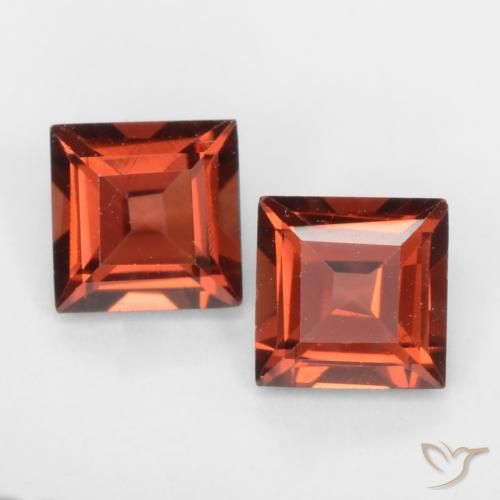 0.86ctw Natural vermelho médio Granada Piropo, Quadrado, VVS-VS