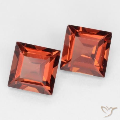 Pedras preciosas de Granada Piropo vermelho médio natural de 0.86 ct, Quadrado, VVS-VS