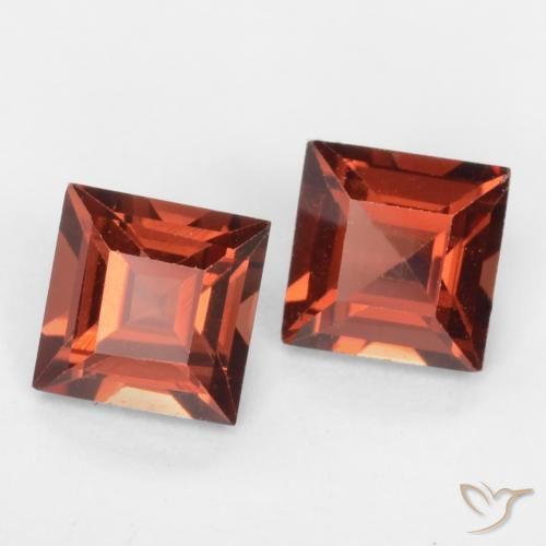 Pedras preciosas de Granada Piropo vermelho médio natural de 0.88 ct, Quadrado, VVS-VS
