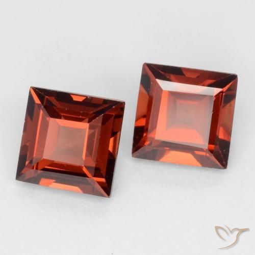Pedras preciosas de Granada Piropo vermelho médio natural de 0.84 ct, Quadrado, VVS-VS